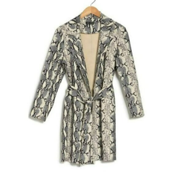 NWT Love Token Leopard Print Faux Suede Lightweight Belted Jacket - Picture 3 of 6